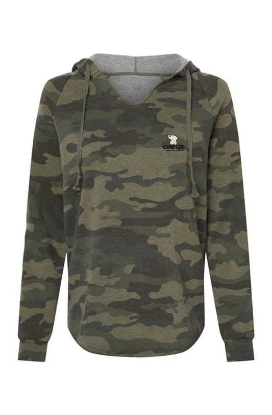 CAN2 LIFE Womens Lightweight Camo Hooded Sweatshirt