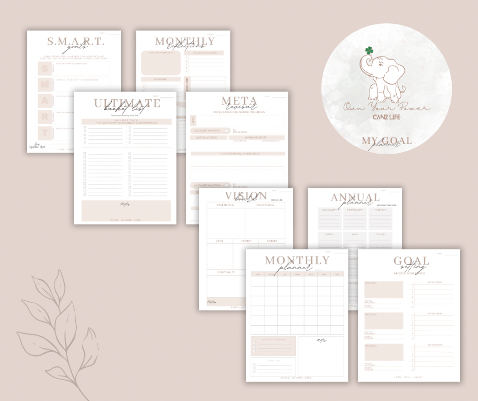 MY GOALS PLANNER UNDATED PRINTABLE 12pg